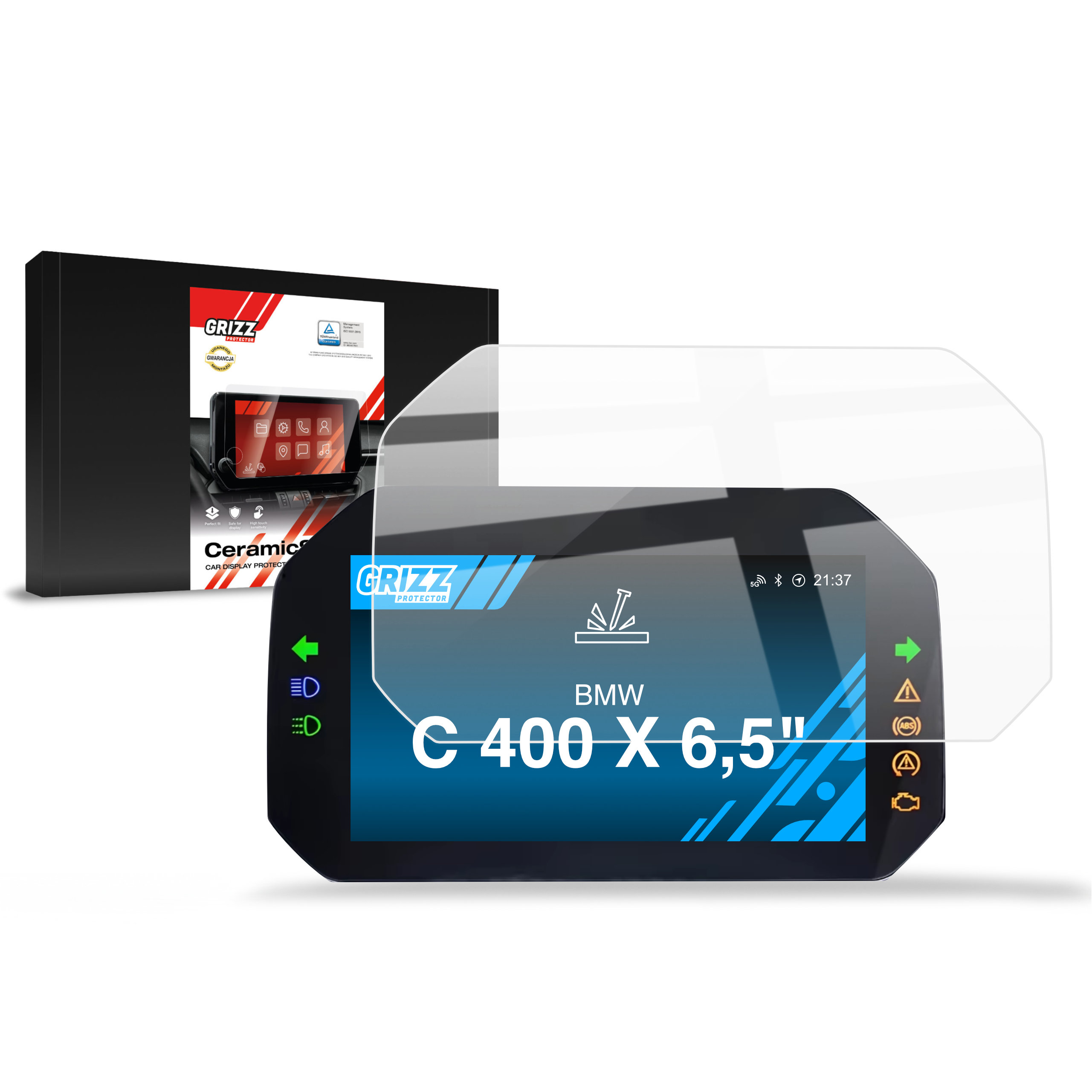 CarDisplay Protection Grizz Keramikfolie für BMW C 400 X 6,5