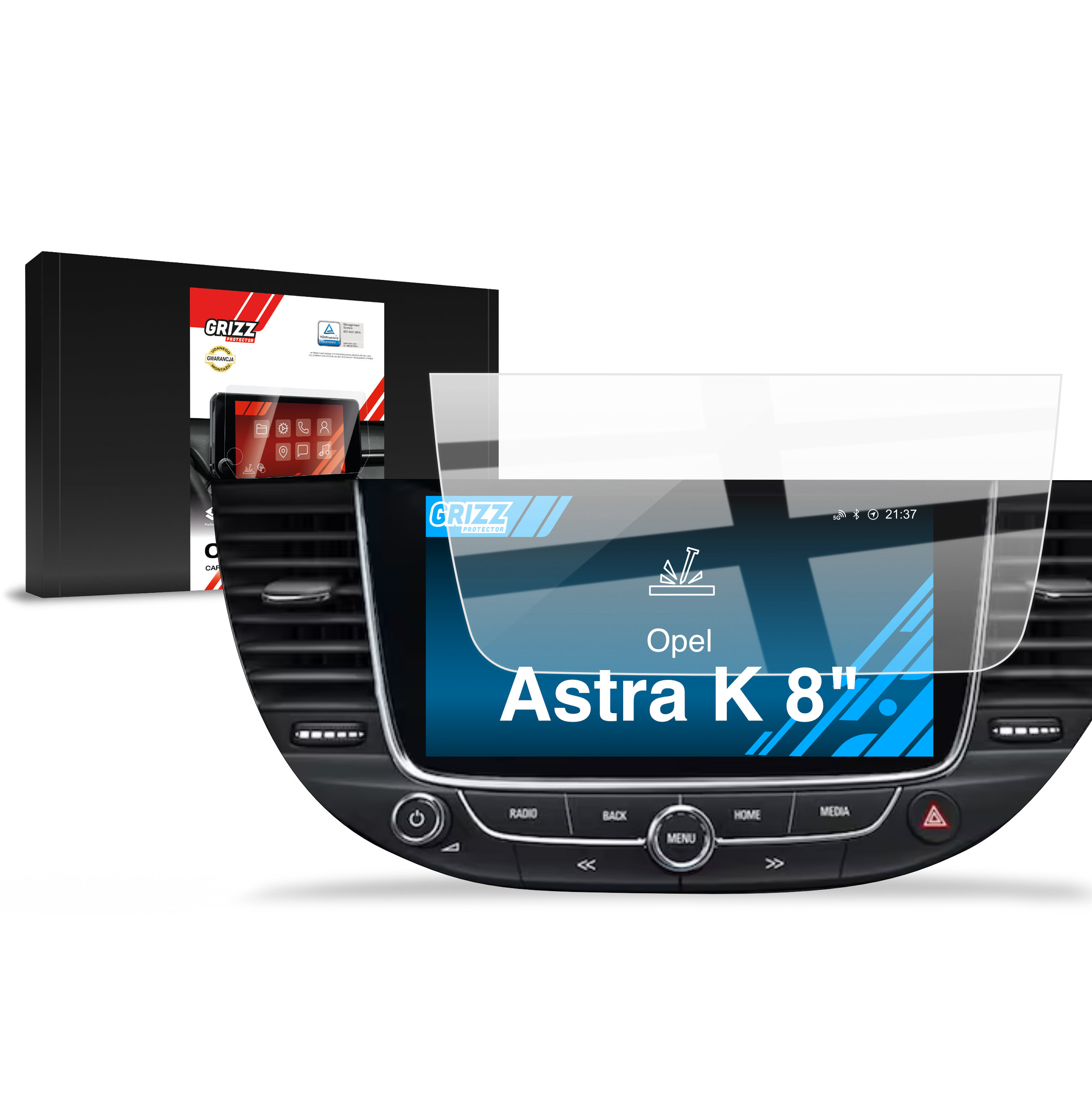 CarDisplay Protection Grizz Keramikfolie für Opel Astra K 8