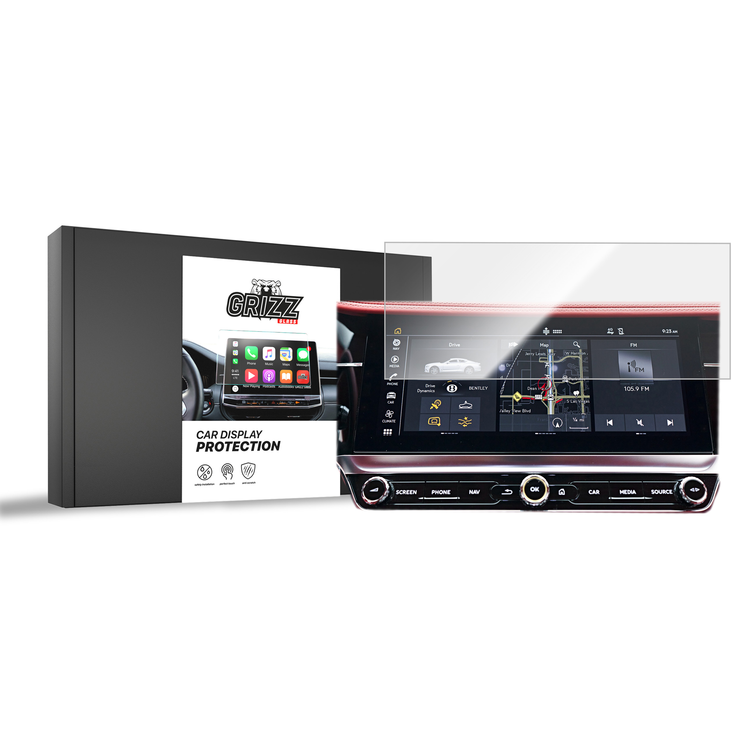 CarDisplay Protection Grizz Keramikfolie für Bentley Continental GT (2018-2025)