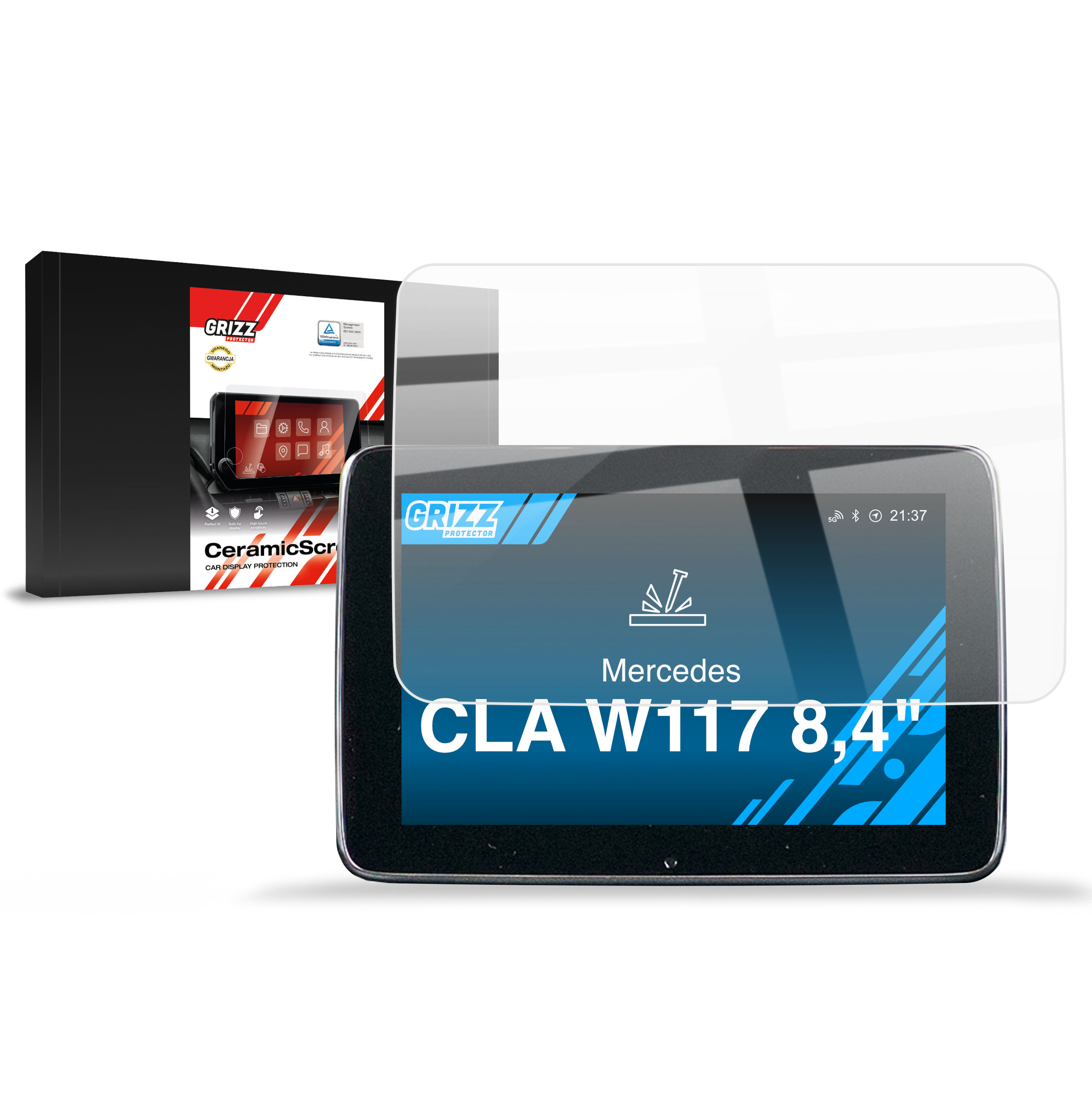 CarDisplay Protection Grizz Keramikfolie für Mercedes CLA W117 8,4