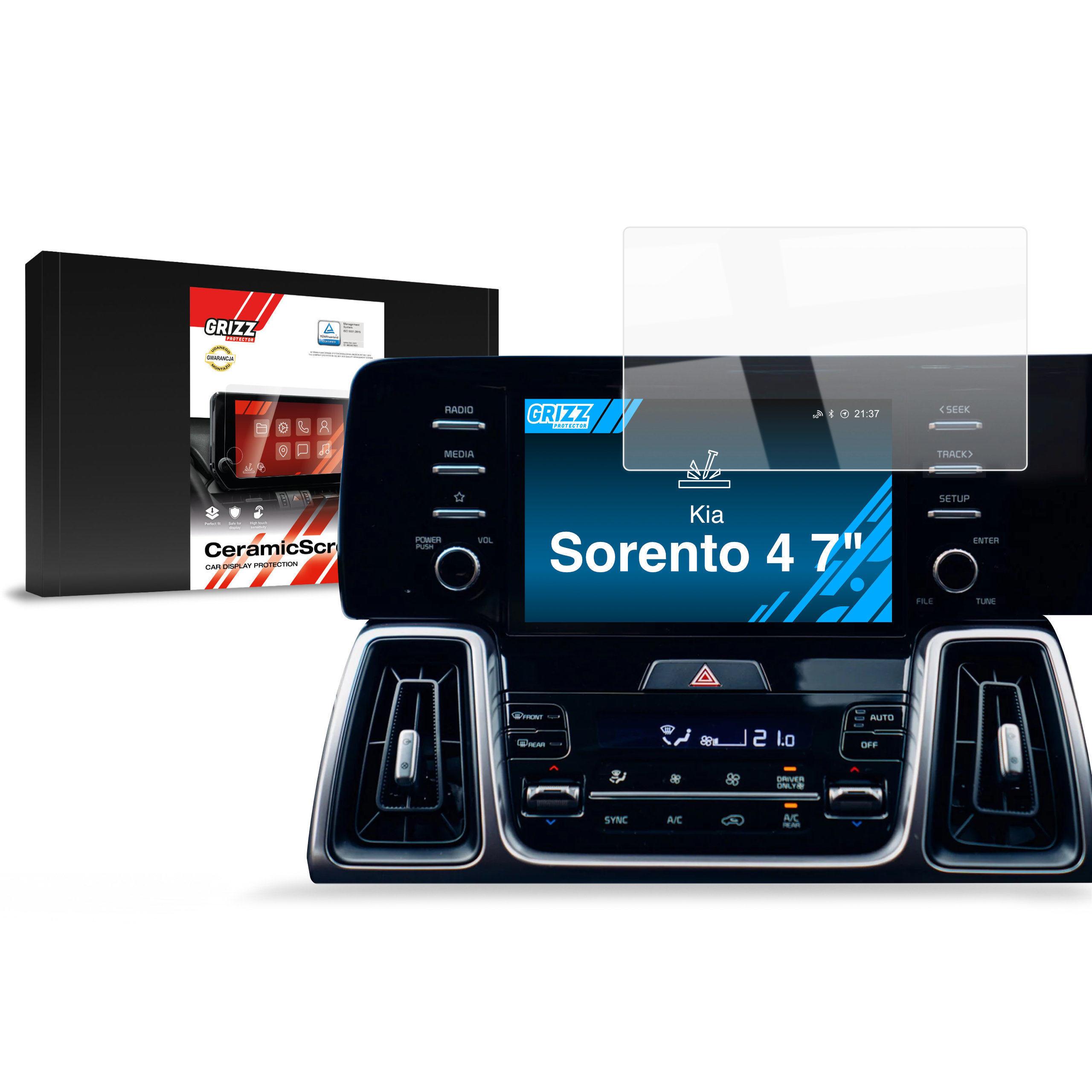 CarDisplay Protection Grizz Keramikfolie für Kia Sorento 4 (2020-2023)