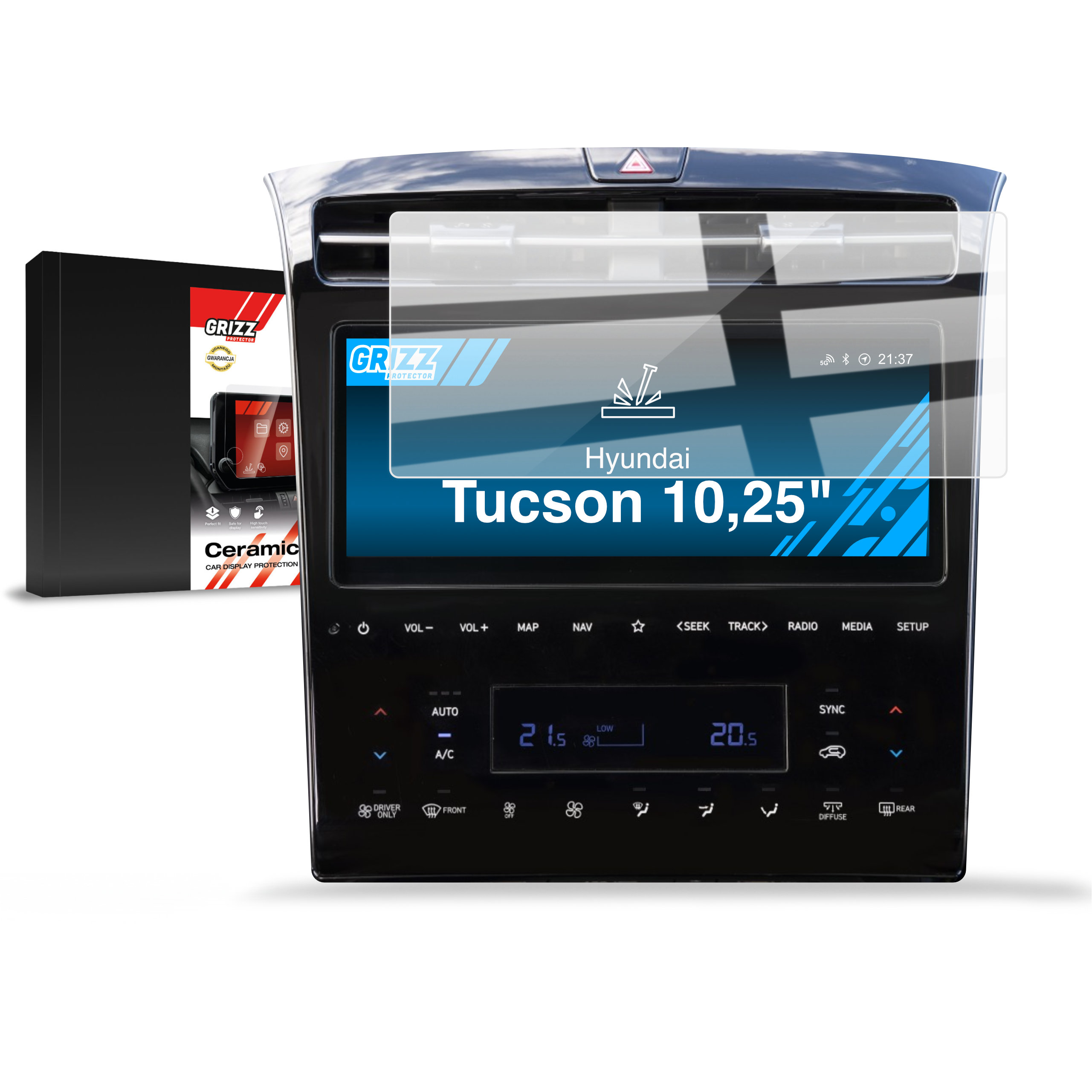 CarDisplay Protection Grizz Keramikfolie für Hyundai Tucson 10,25