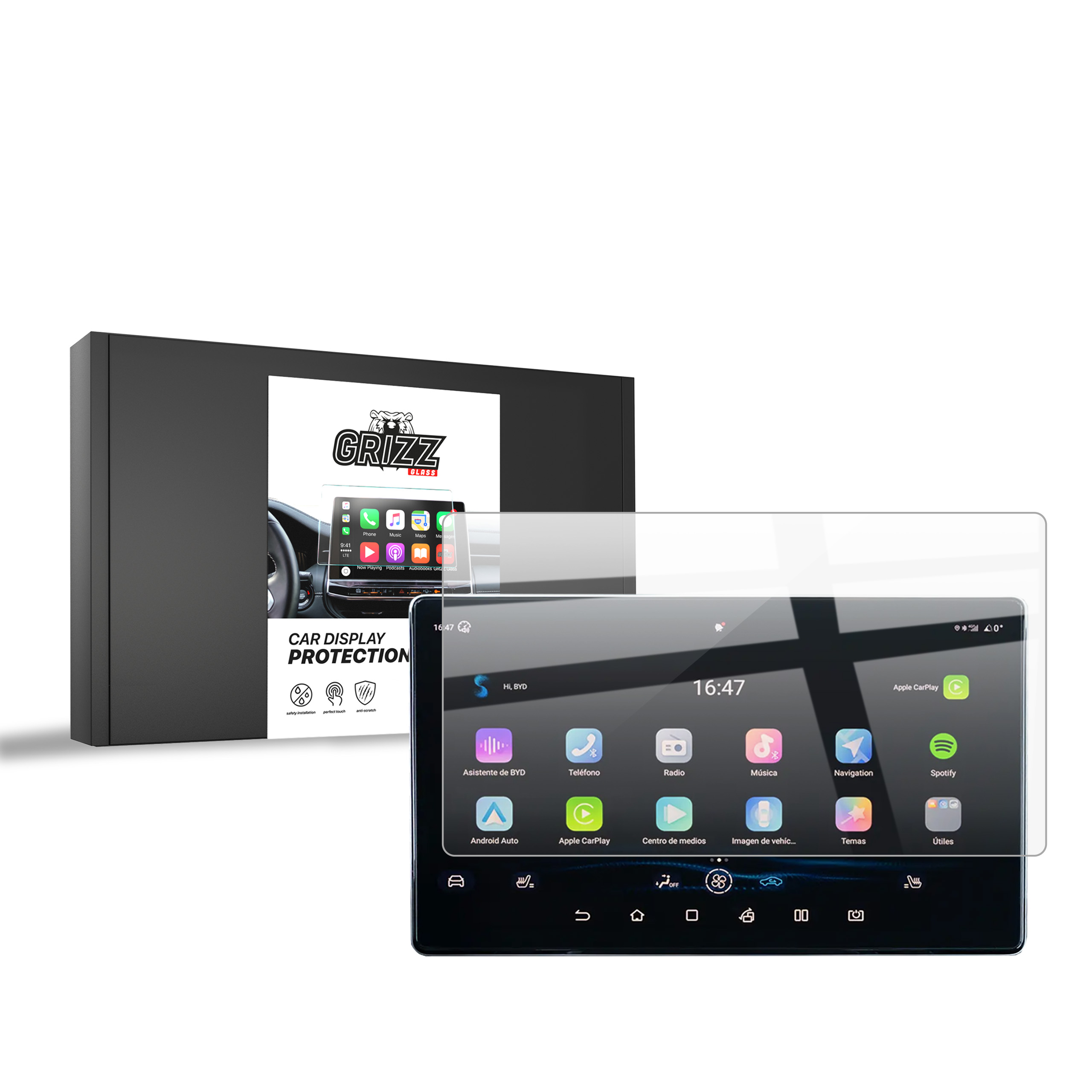 CarDisplay Protection Grizz Keramikfolie für BYD ATTO 2 10,1