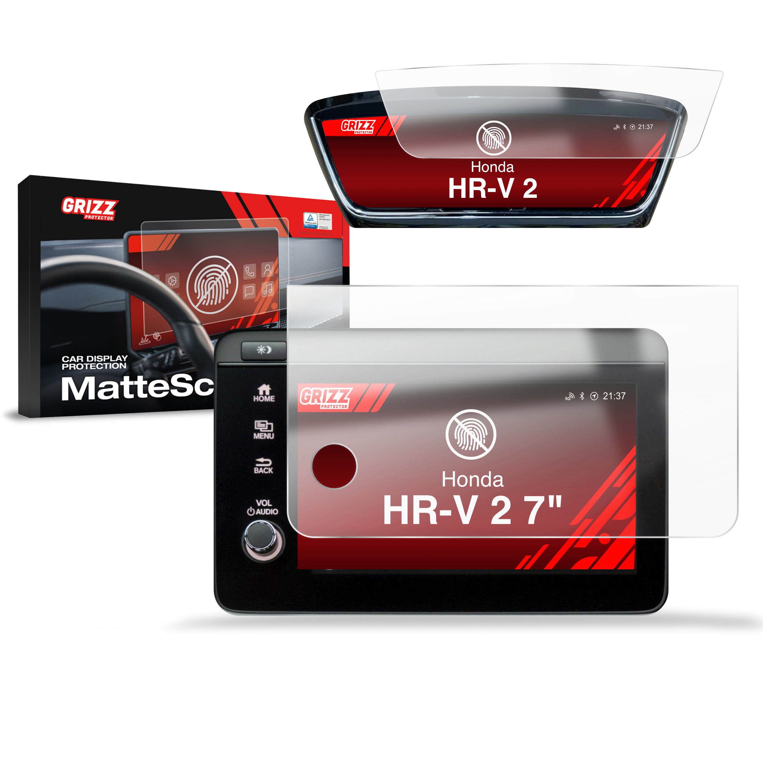 CarDisplay Protection Grizz Mattfolie für Honda HR-V 2 (2019-2022)