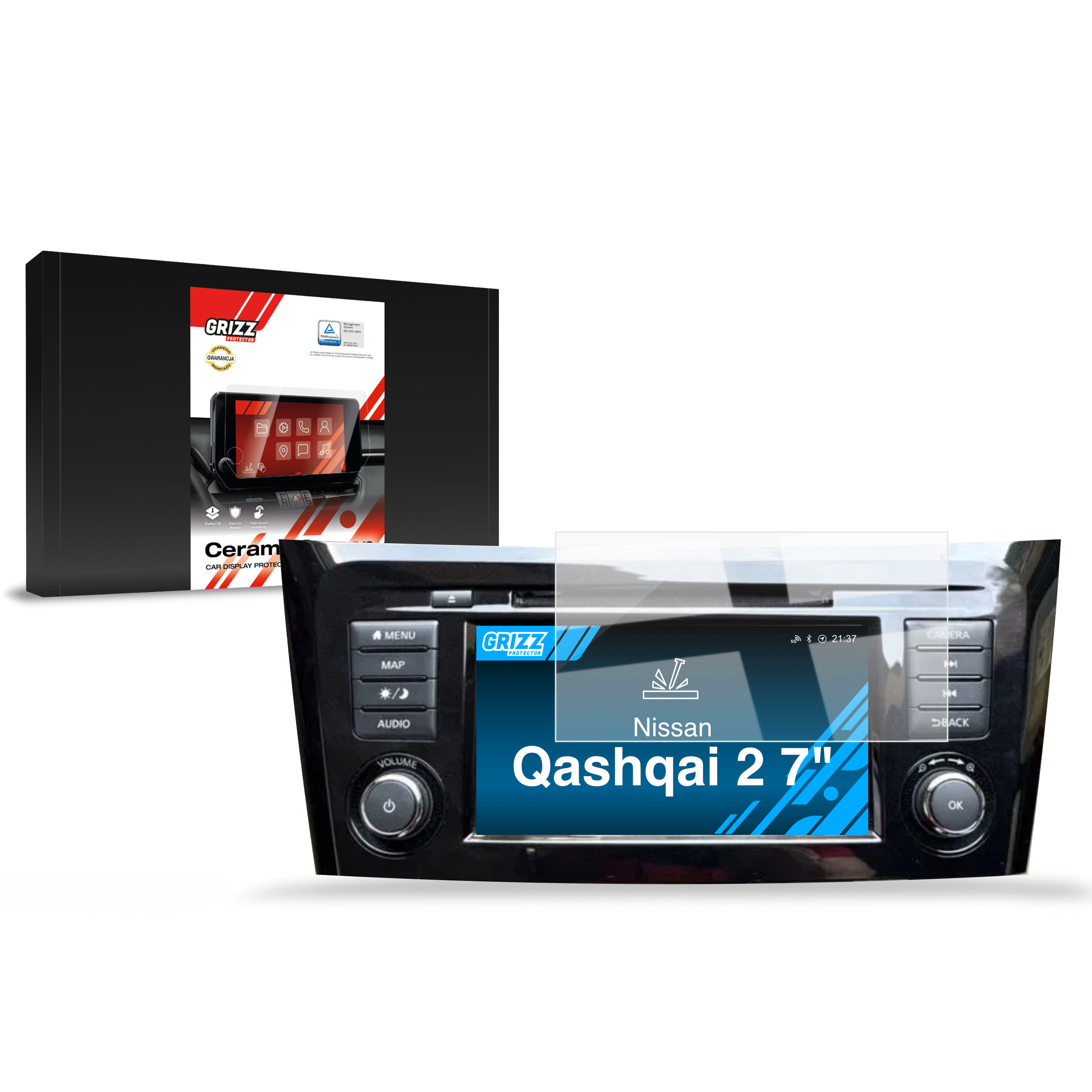 CarDisplay Protection Grizz Keramikfolie für Nissan Qashqai 2 (2013-2021)