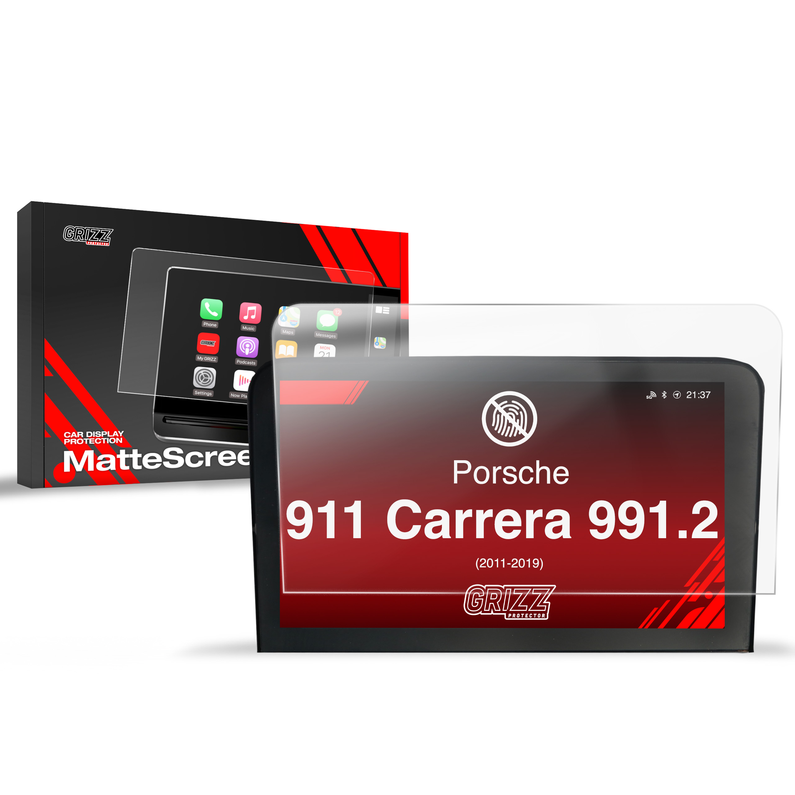 Folia mată GrizzProtector pentru Porsche 911 991.2 (2011-2019) 7" oferă protecție anti-amprentă.