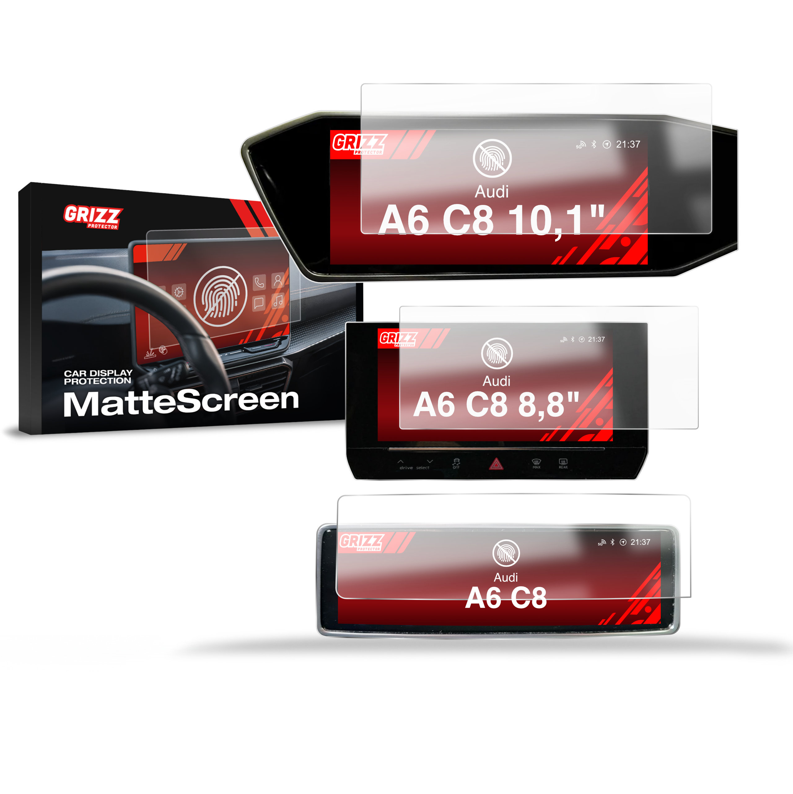 CarDisplay Protection Grizz Mattfolie für Audi A6 C8 (2018-2024)