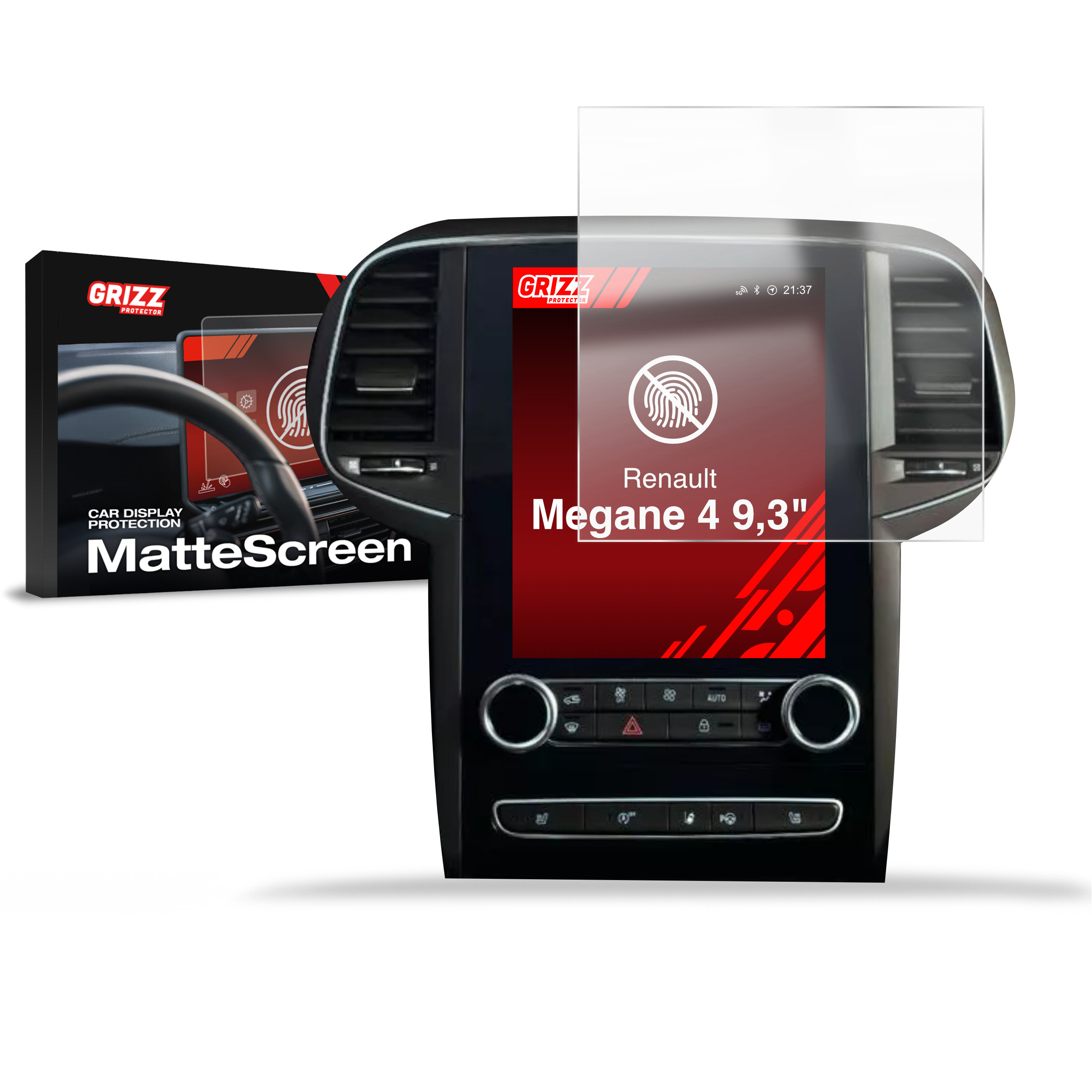 CarDisplay Protection Grizz Mattfolie für Renault Megane 4 9,3