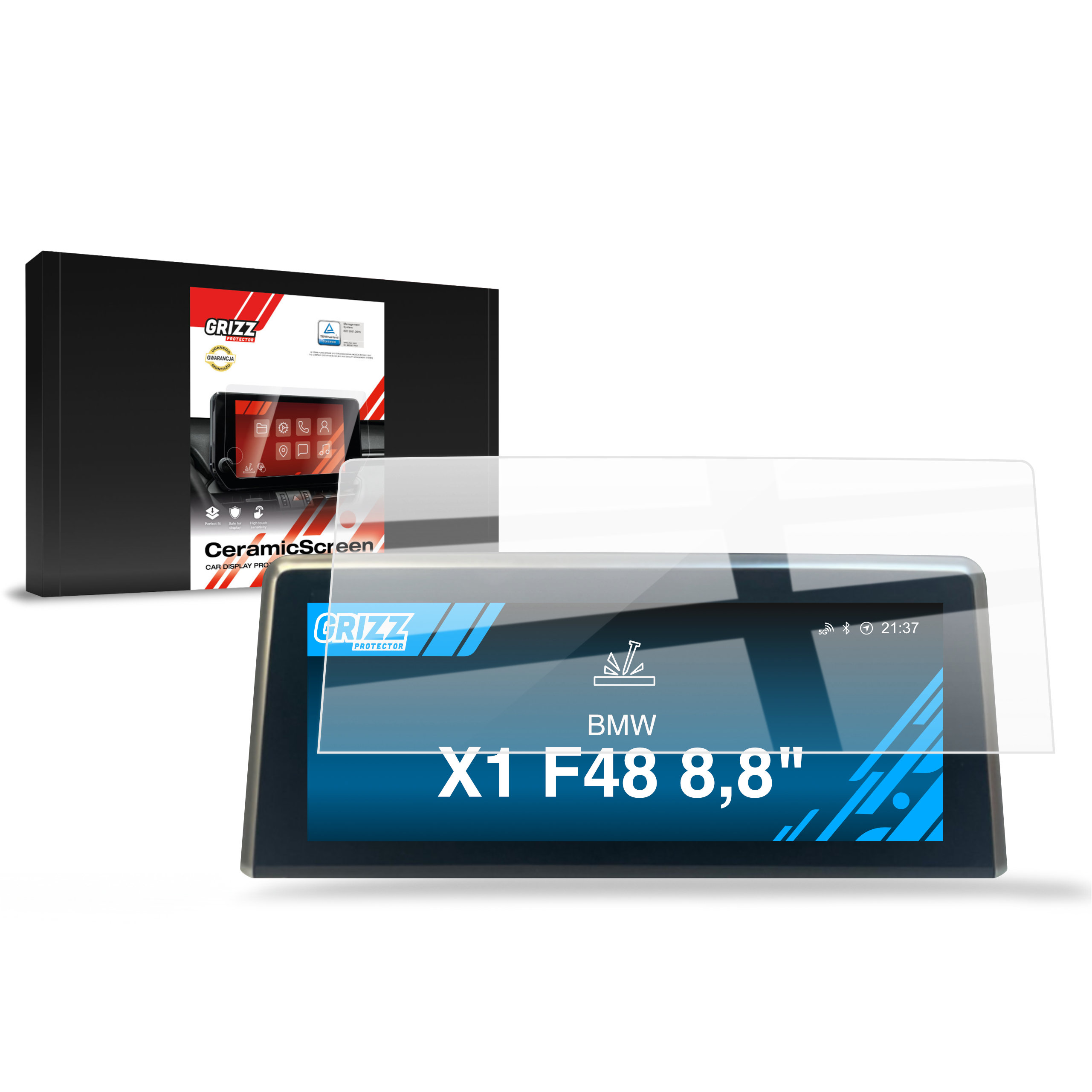 CarDisplay Protection Grizz Keramikfolie für BMW X1 F48 8.8