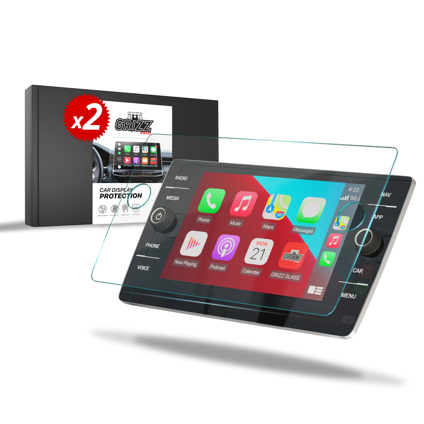 CarDisplay Protection Grizz Keramikfolie für Volkswagen Passat B8 Discover Media