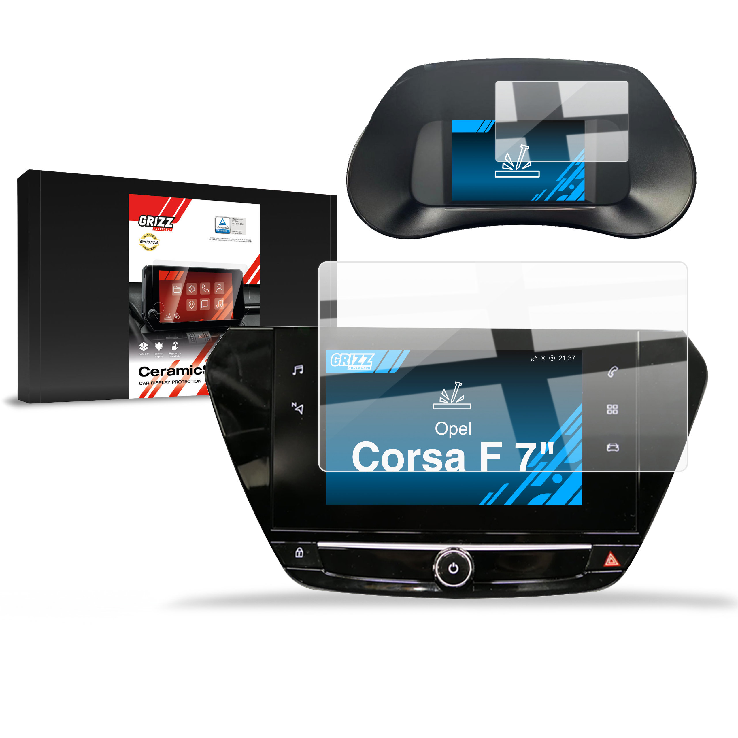 CarDisplay Protection Grizz Keramikfolie für Opel Corsa F 7