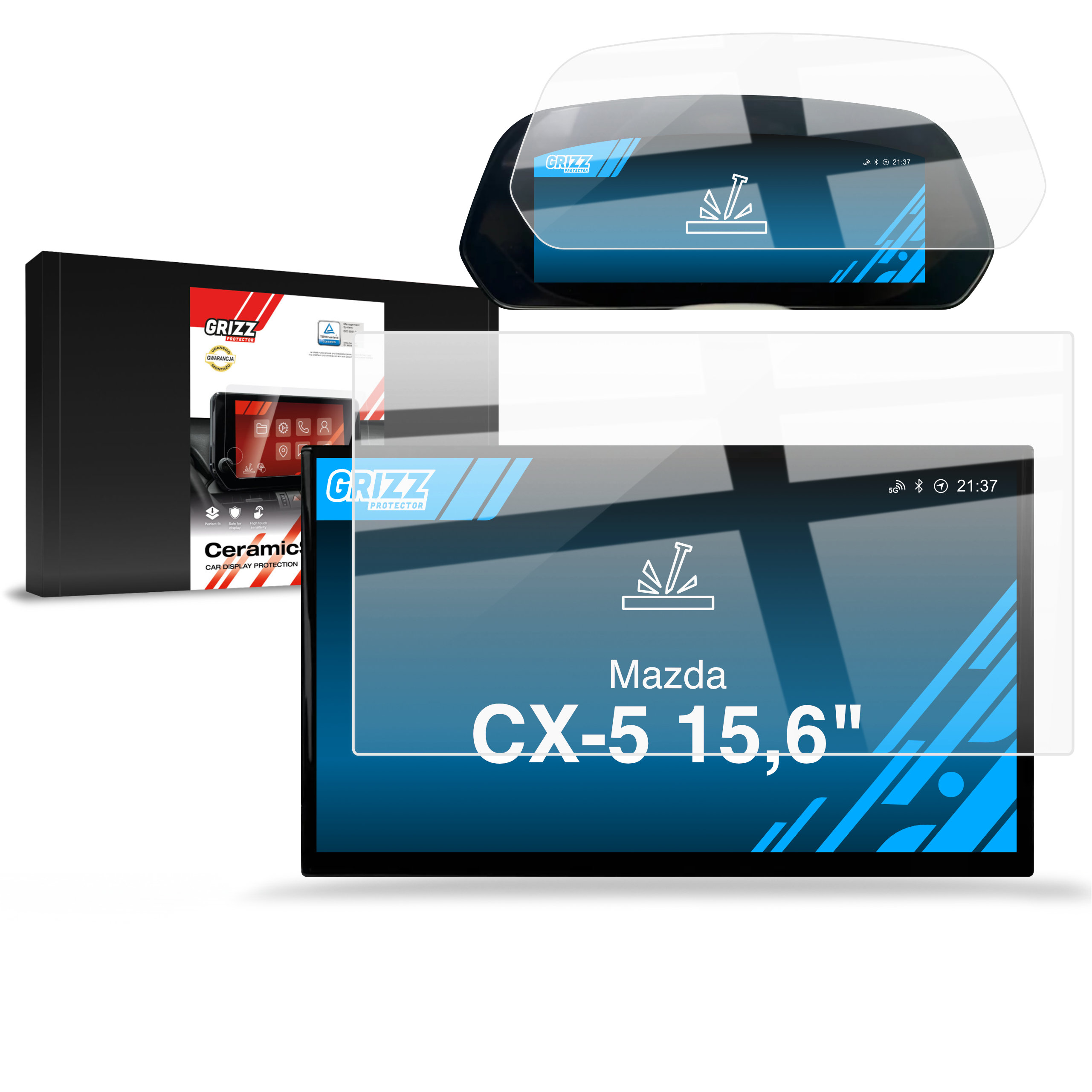 CarDisplay Protection Grizz Keramikfolie für  Mazda CX-5 15,6