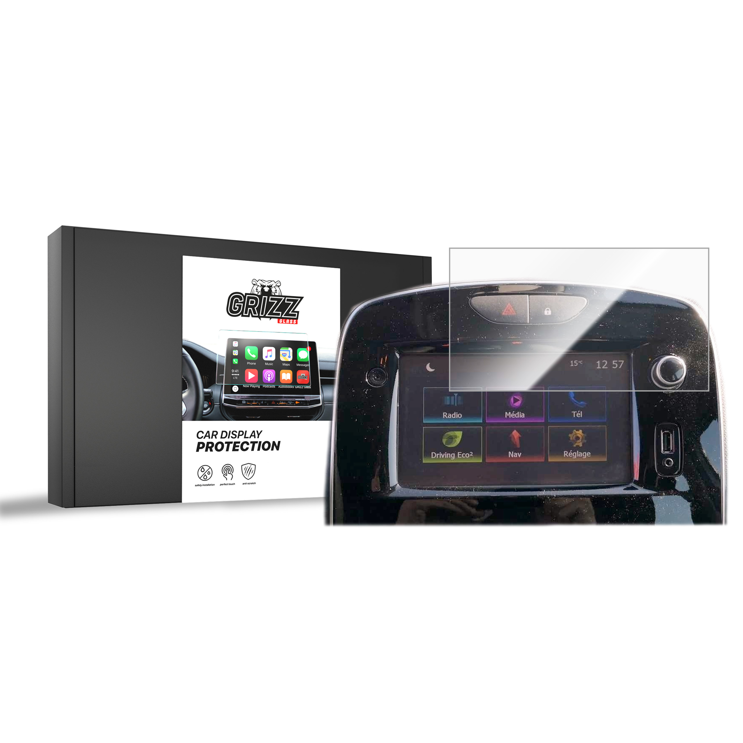 CarDisplay Protection Grizz Keramikfolie für Renault Twingo 3 7