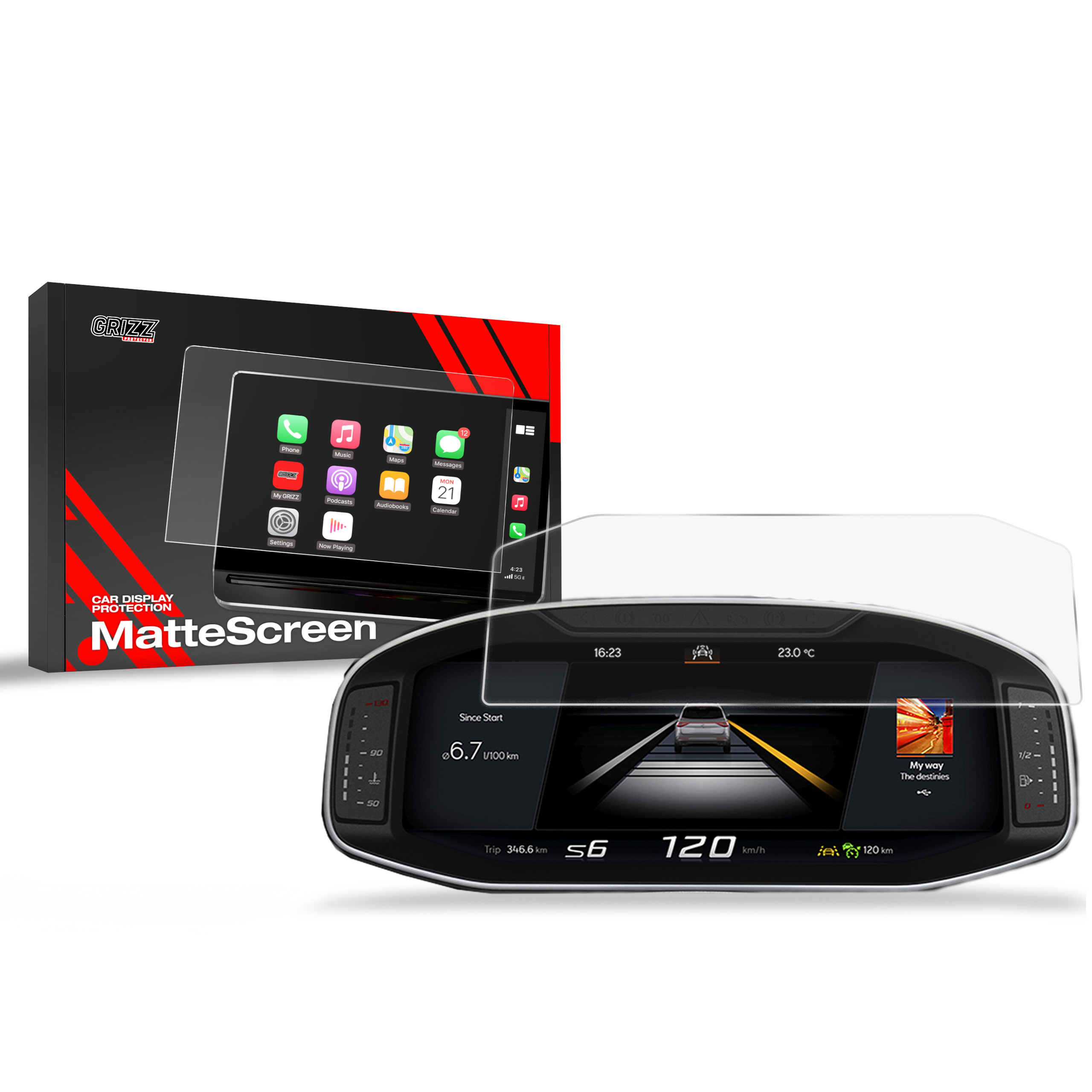 CarDisplay Protection Grizz Mattfolie für Cupra Terramar Virtual Cockpit (2024-2025)