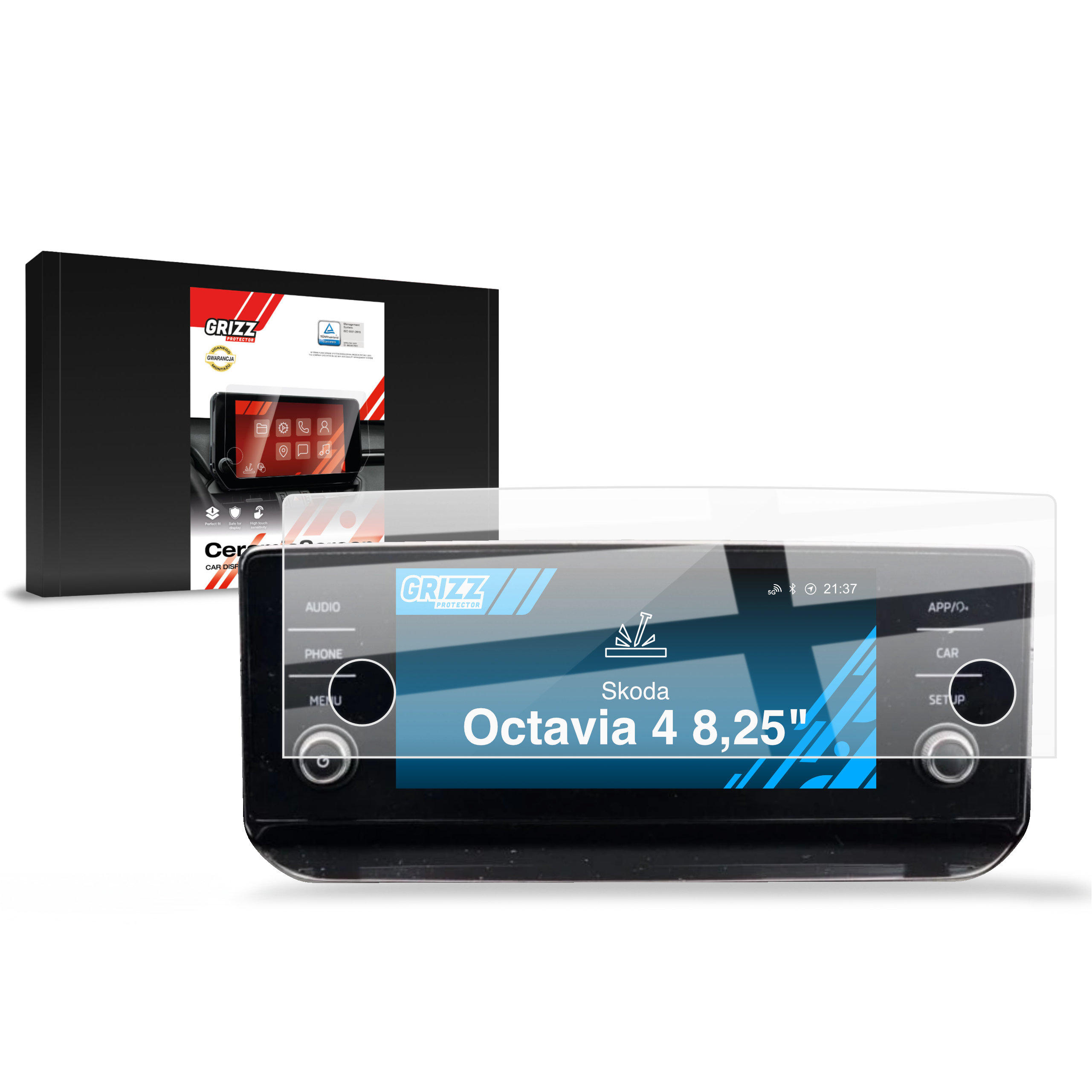 CarDisplay Protection Grizz Keramikfolie für Skoda Octavia 4 8,25