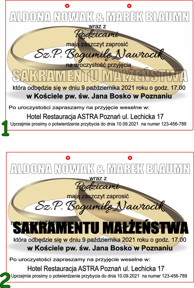 Zaproszenie na ślub