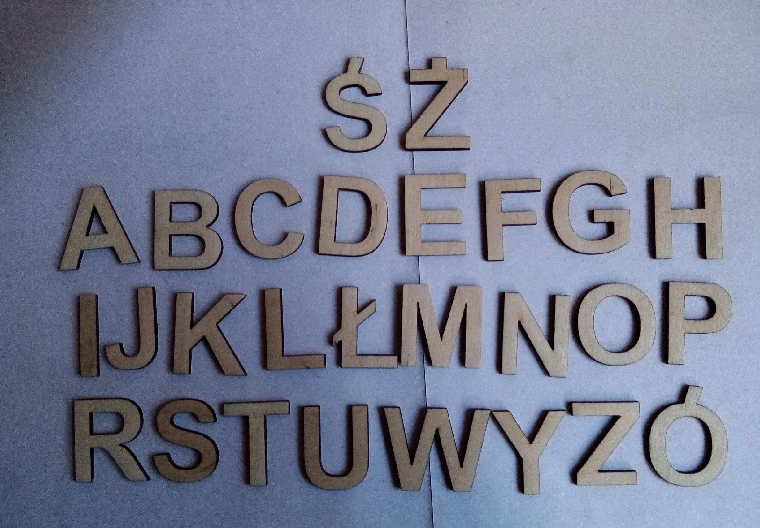 Litery drewniane sklejka 3D decoupage wys. 3 cm  dodatkowo szlifowane