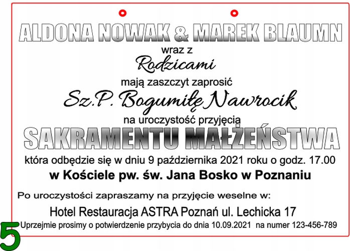 Zaproszenie na ślub