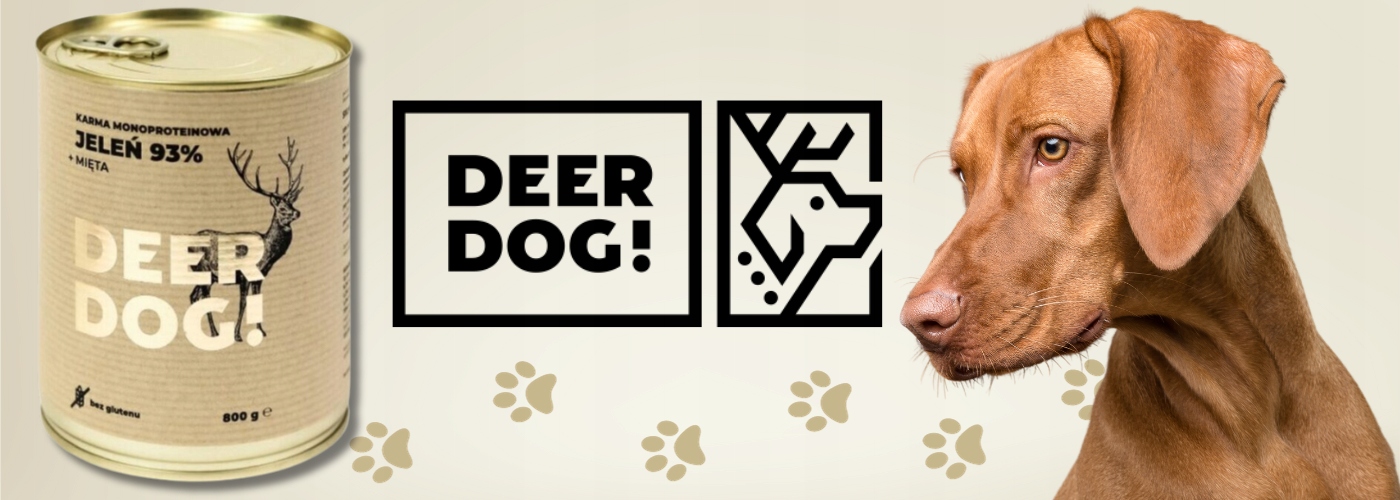 Mokra karma dla psa Deer Dog JELEŃ + MIĘTA puszka 400 G PREMIUM 93% MIĘSA