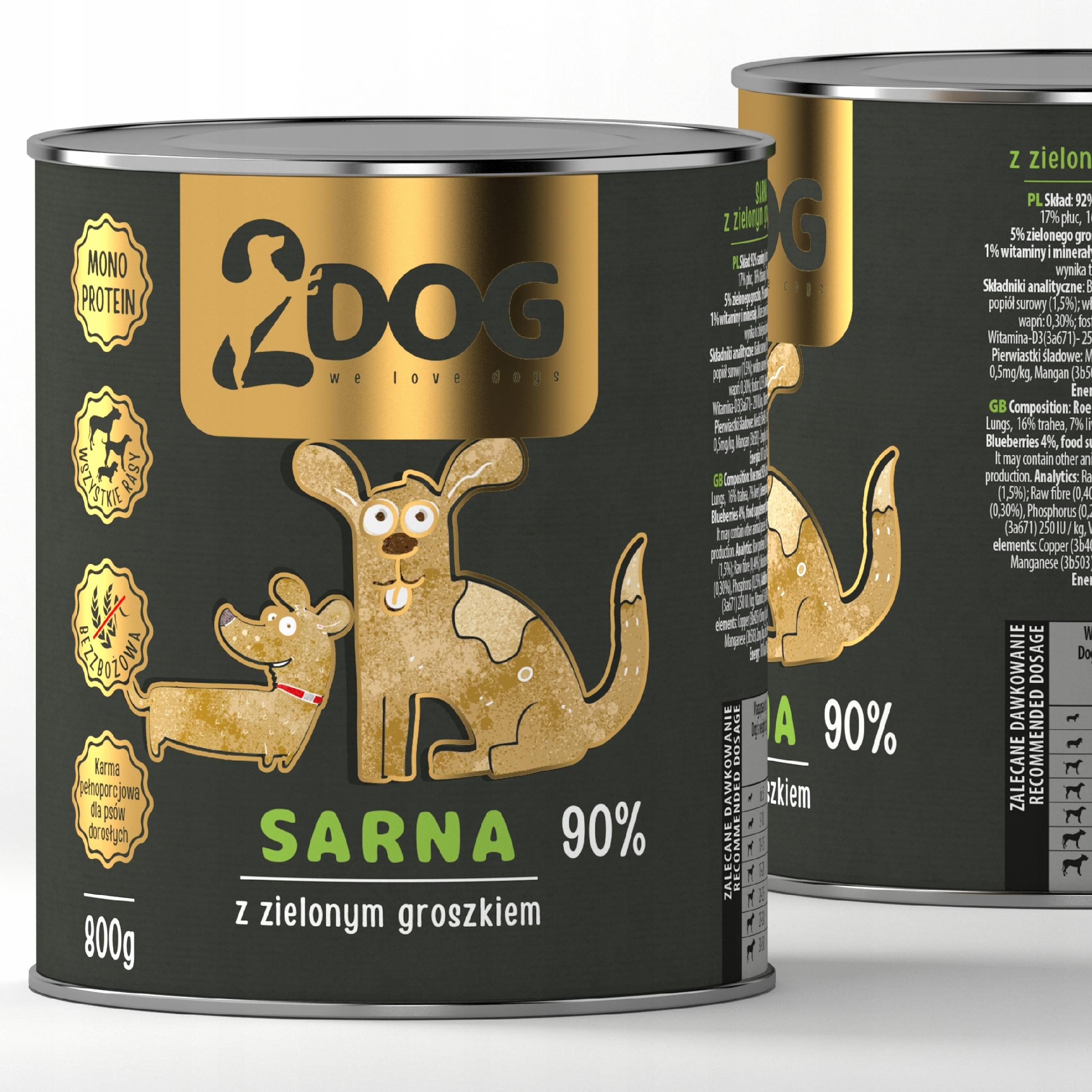 MOKRA KARMA DLA PSA SARNA 800 g MONOPROTEINOWA HIPOALERGICZNA Z BŁONNIKIEM