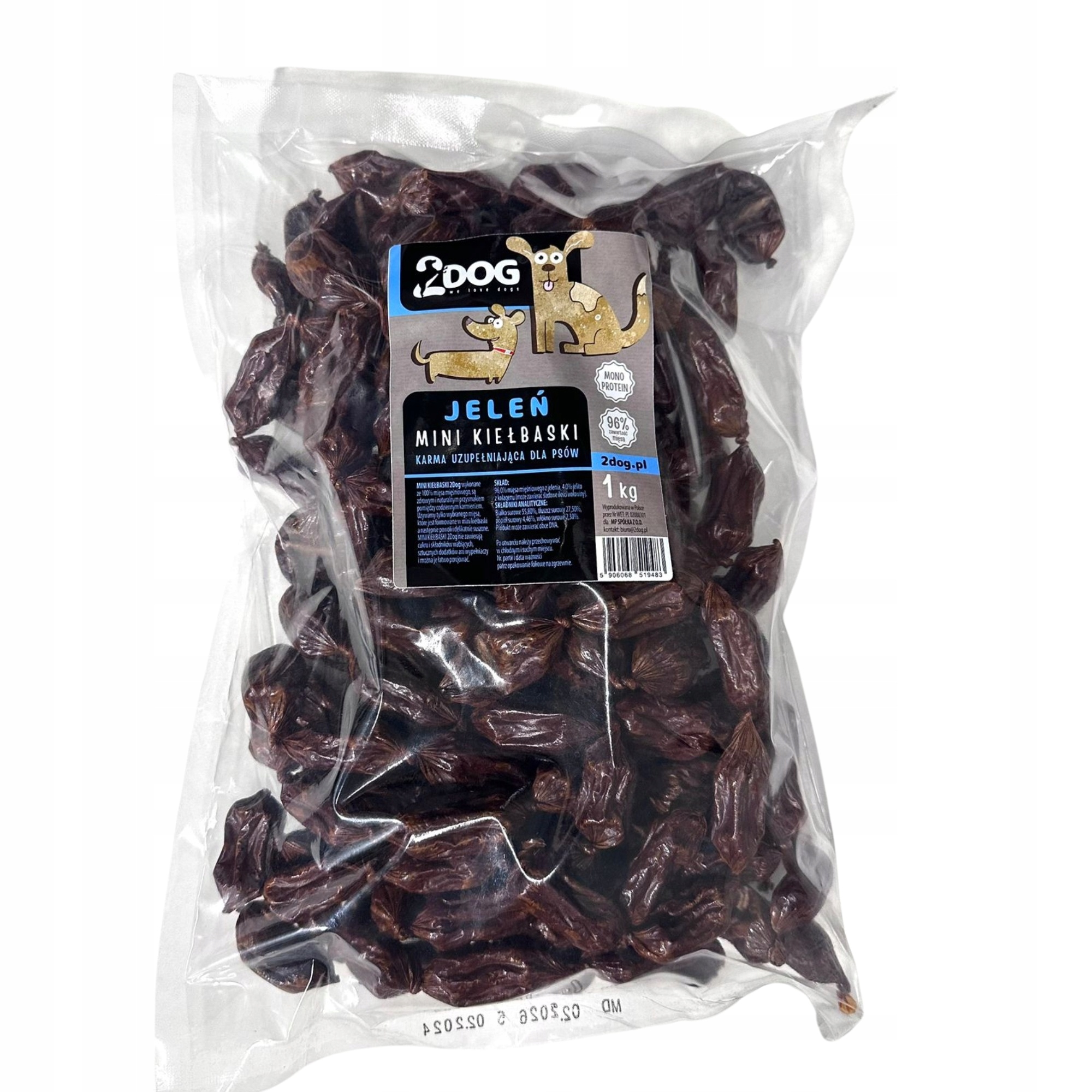 2Dog Mini Kiełbaski JELEŃ 1 Kg