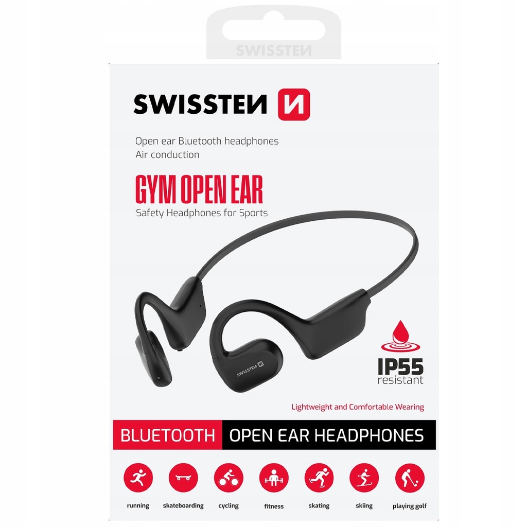 Casti Wireless, Swissten, Gym Open Ear, Rezistenta La Apa Ip55