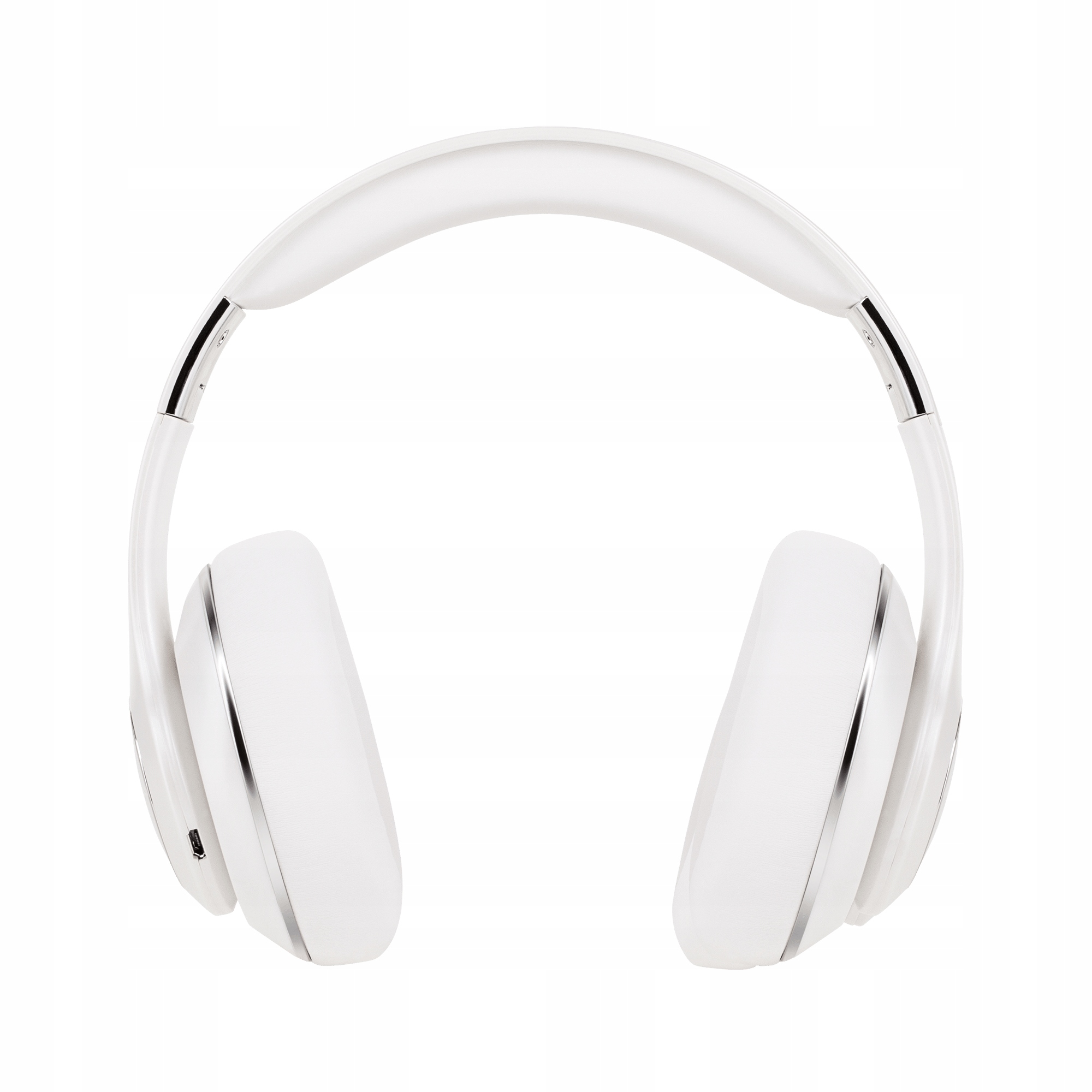 Białe słuchawki BEZPRZEWODOWE Bluetooth mikrofon