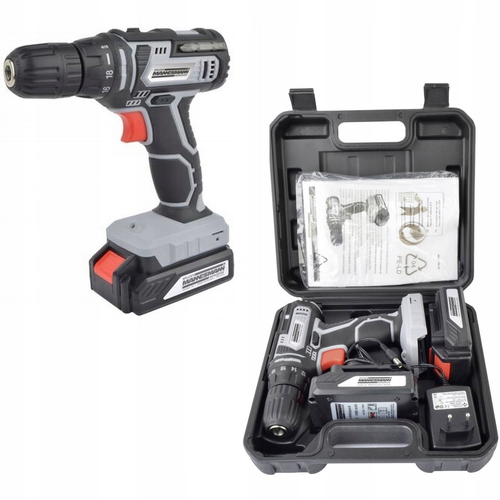 Wkrętarka AKUMULATOROWA 20V 1.5Ah WIERTARKA 2x akumulator WALIZKA