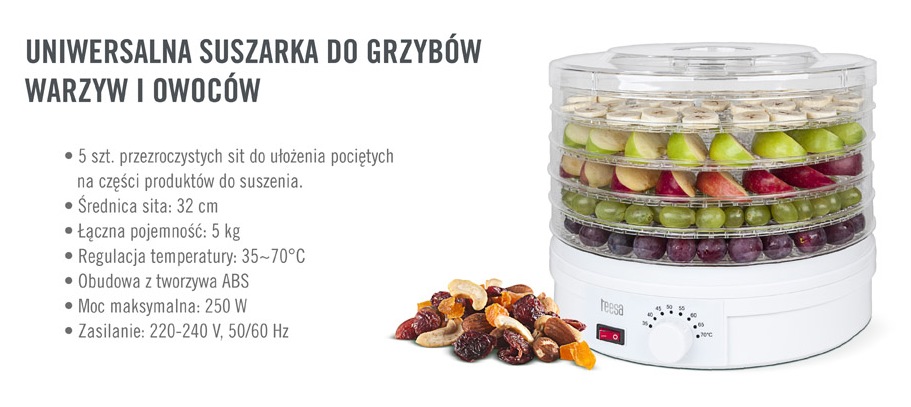 Suszarka do GRZYBÓW OWOCÓW spożywcza 5 poziomów