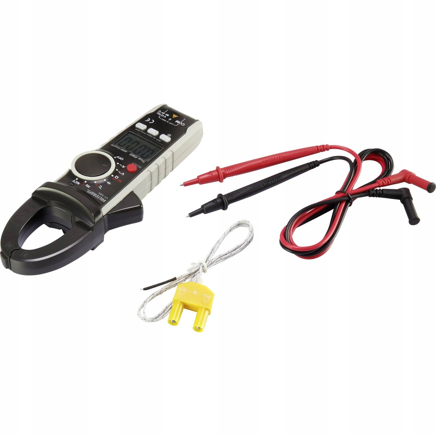 Miernik MULTIMETR cęgowy CAT III 600 V TrueRMS POMIAR temperatury VOLTCRAFT