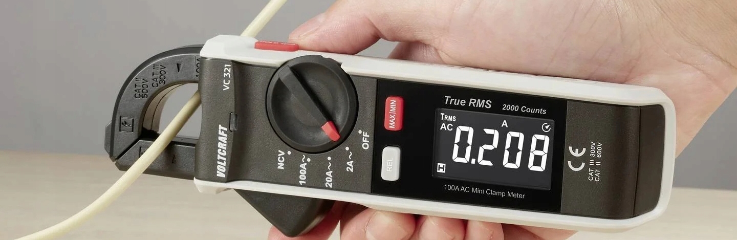 Miernik cęgowy 600 V/AC cyfrowy WYŚWIETLACZ MAX/MIN 100A VOLTCRAFT True RMS