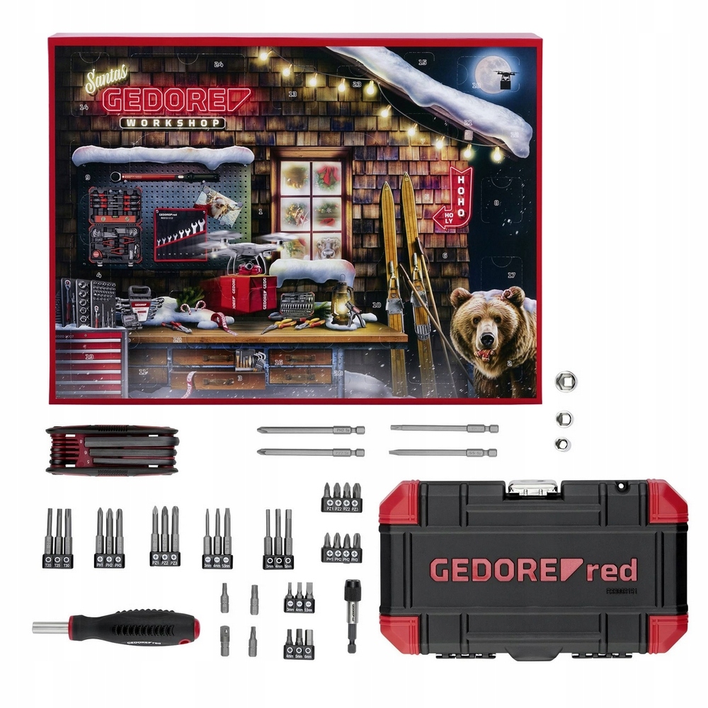 Kalendarz adwentowy ZESTAW narzędzia GEDORE red 51-częściowy