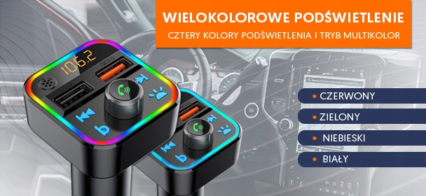 Transmiter FM Bluetooth USB microSD