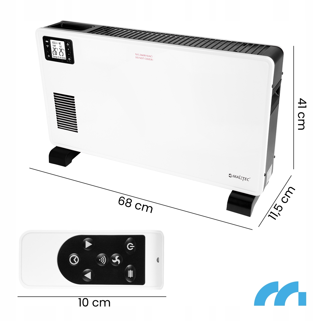 Grzejnik elektryczny 2300W KONWEKTOROWY termostat WIFI aplikacja PILOT