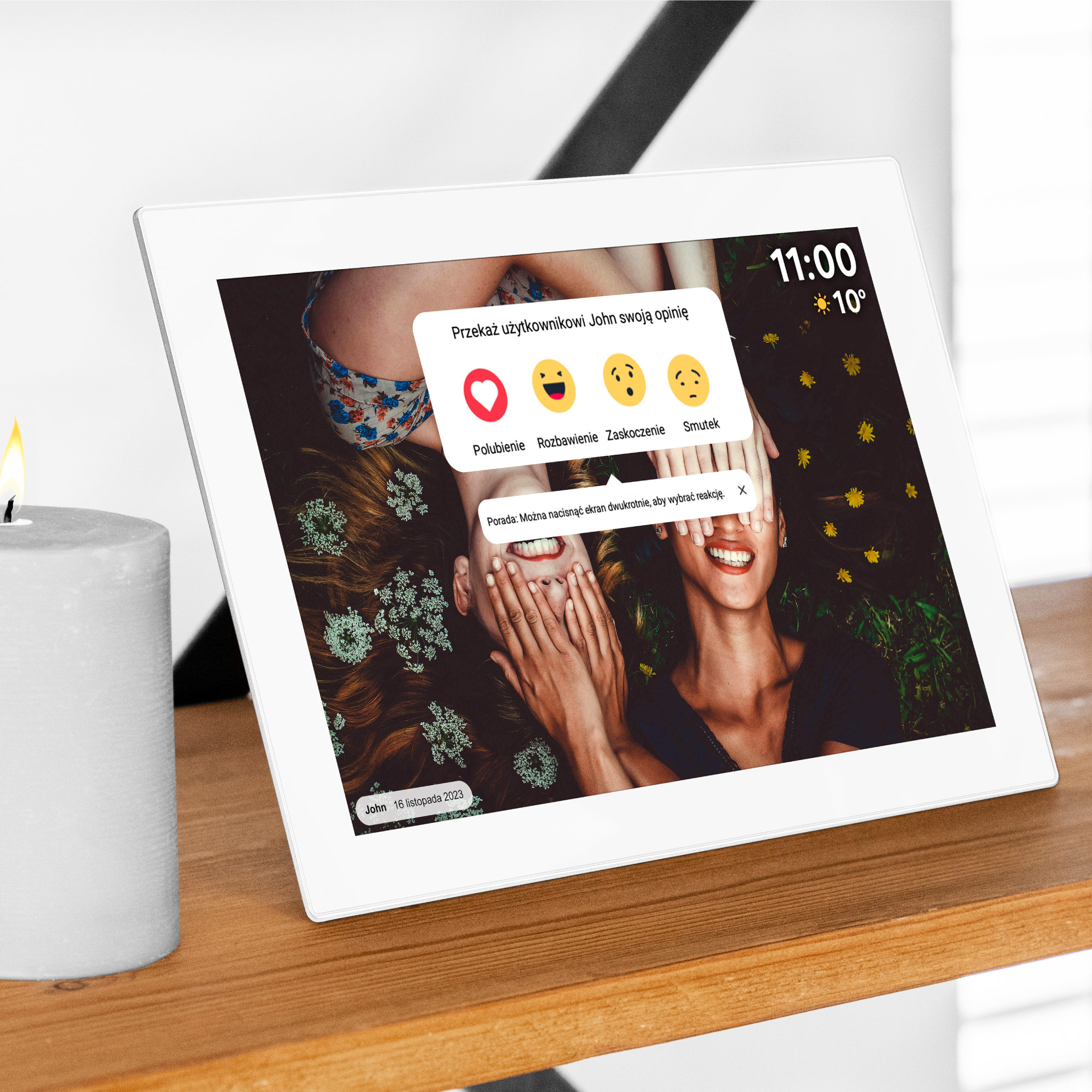 Cyfrowa ramka na zdjęcia 10.1 cali IPS dotyk Android WiFi WIDEO POGODA SD