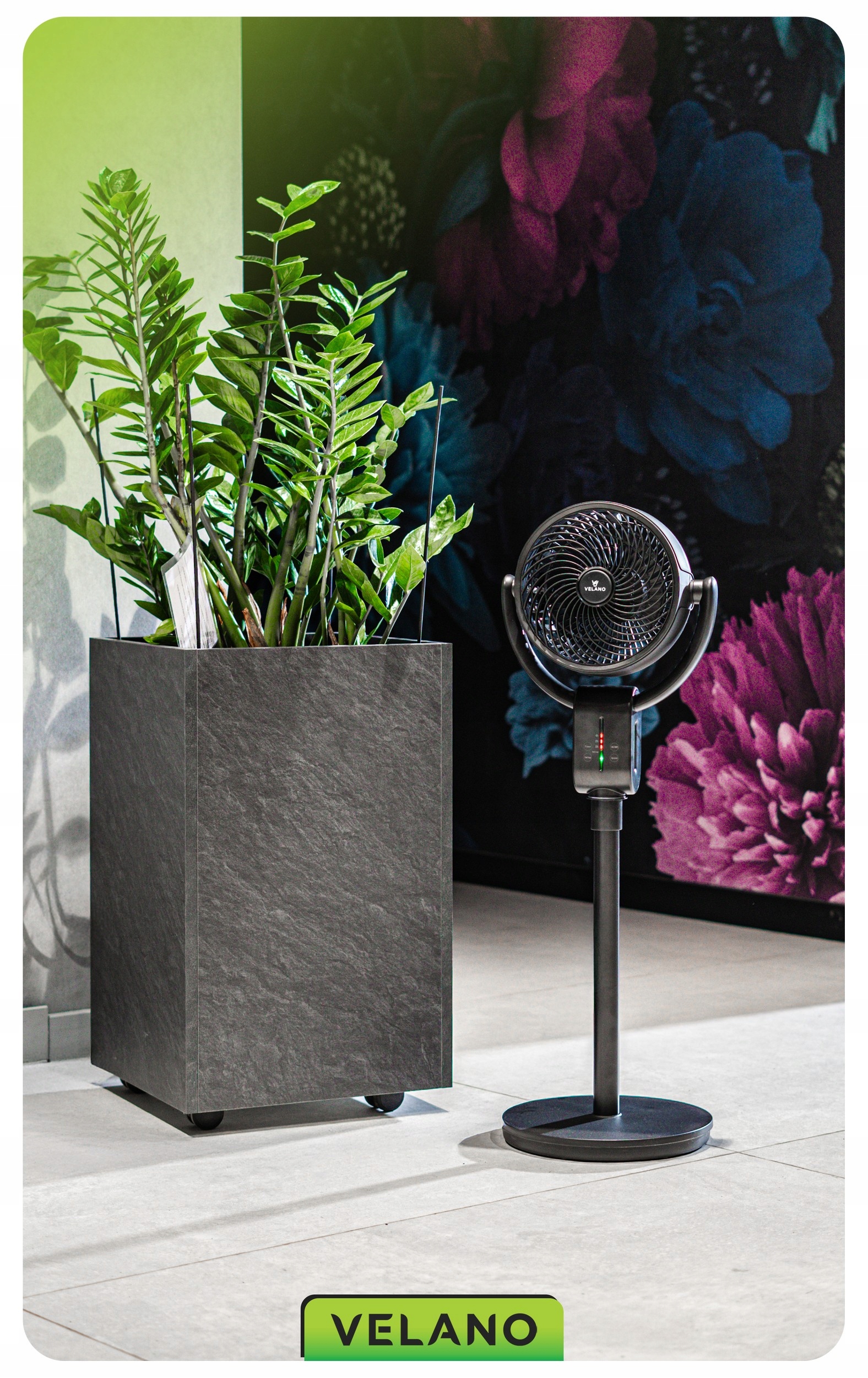 Wentylator podłogowy WIATRAK stojący TIMER REGULACJA kąta NACHYLENIA PILOT