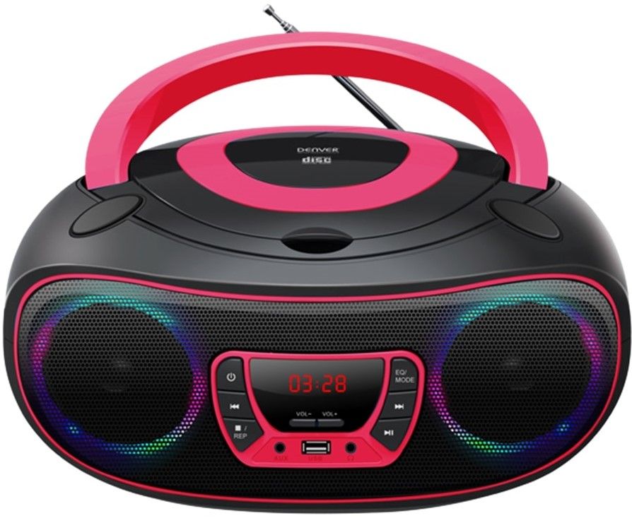 Radio FM Bluetooth BOOMBOX odtwarzacz CD efekty świetlne USB aux Jack 3.5mm