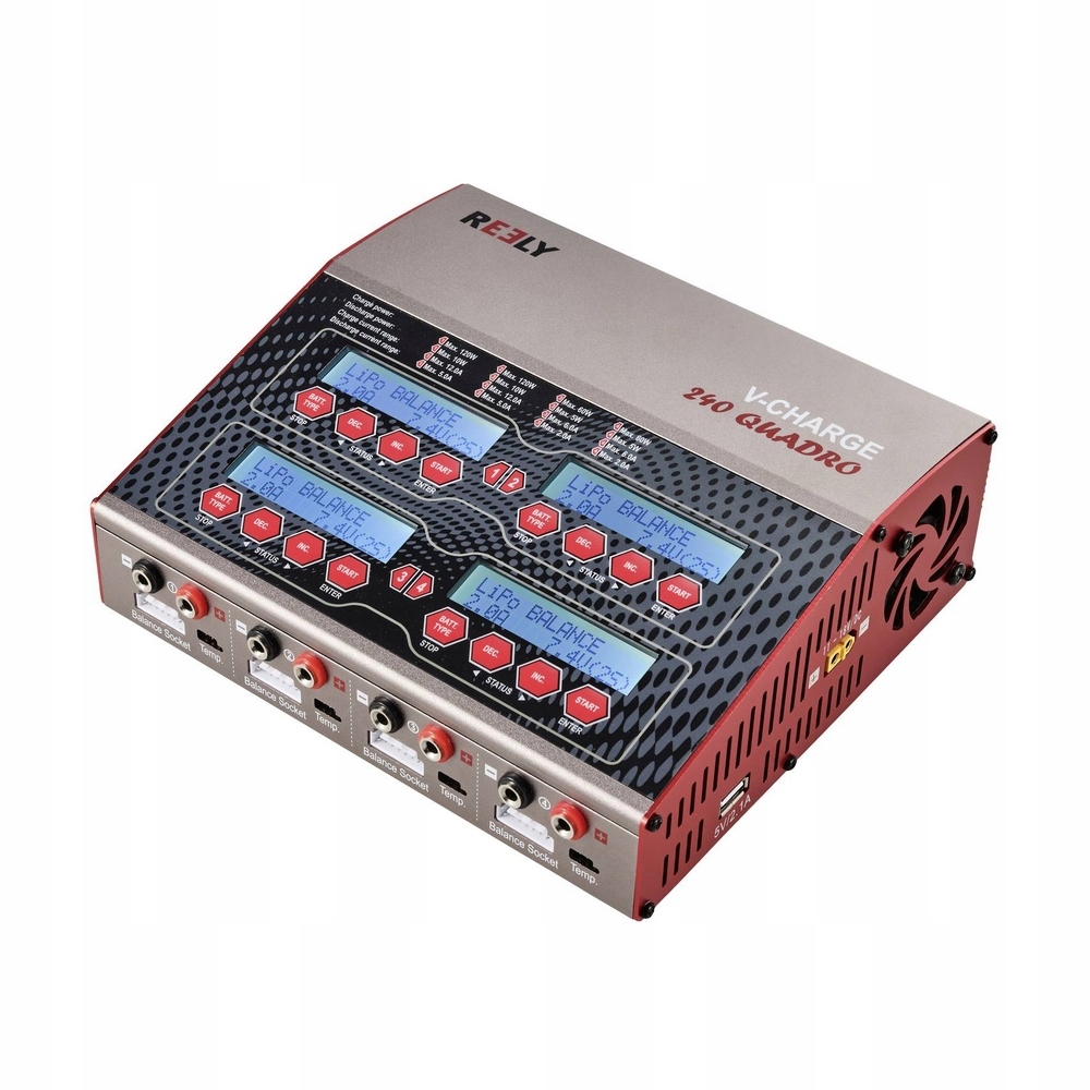 Ładowarka WIELOFUNKCYJNA do akumulatorów MODELARSKA 240W 4 wyjścia Reely