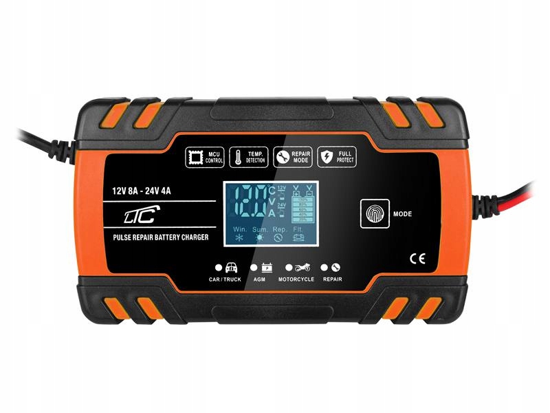 Prostownik mikroprocesorowy LCD 12V 8A - 24V 4A