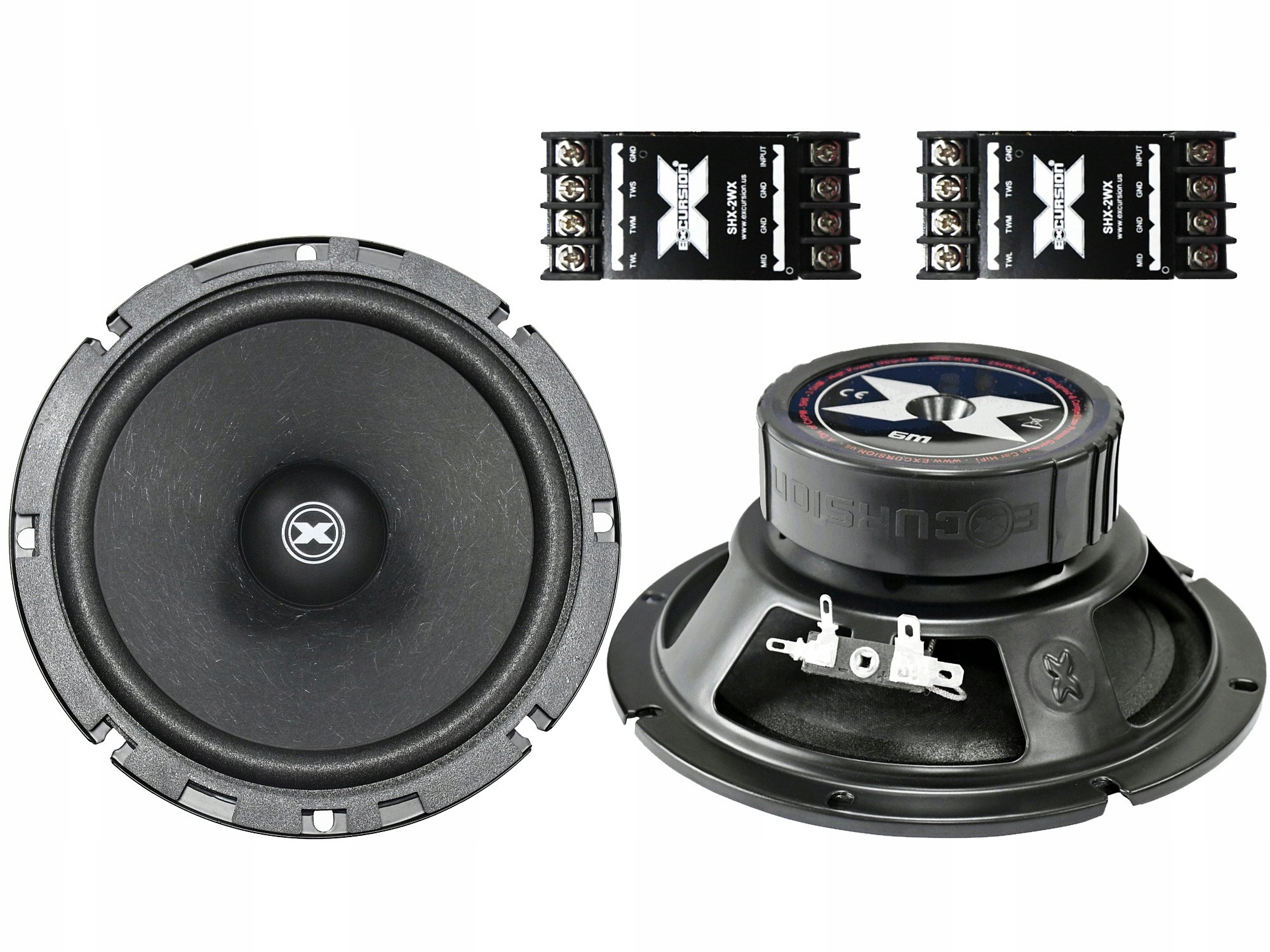 Głośniki samochodowe Excursion 165mm 250W 2 drożne ZWROTNICE w zestawie