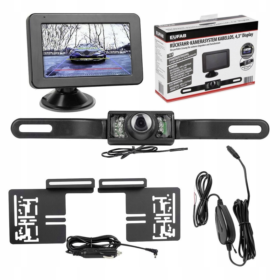 Monitor 4,3'' BEZPRZEWODOWA KAMERA cofania w ramce