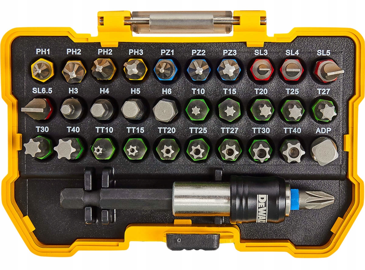 Zestaw bitów DeWalt 32 elementy TORX pozidriv IMBUS magnetyczny uchwyt ETUI