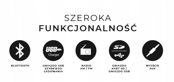 Radio samochodowe Bluetooth USB SD 1DIN Pilot