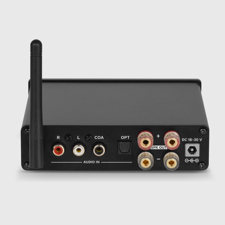 WZMACNIACZ Bluetooth A2DP stereo USB COAXIAL optyczne RCA 2x 100W antena