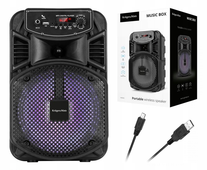 Głośnik Bluetooth TWS USB SD AUX FM KARAOKE