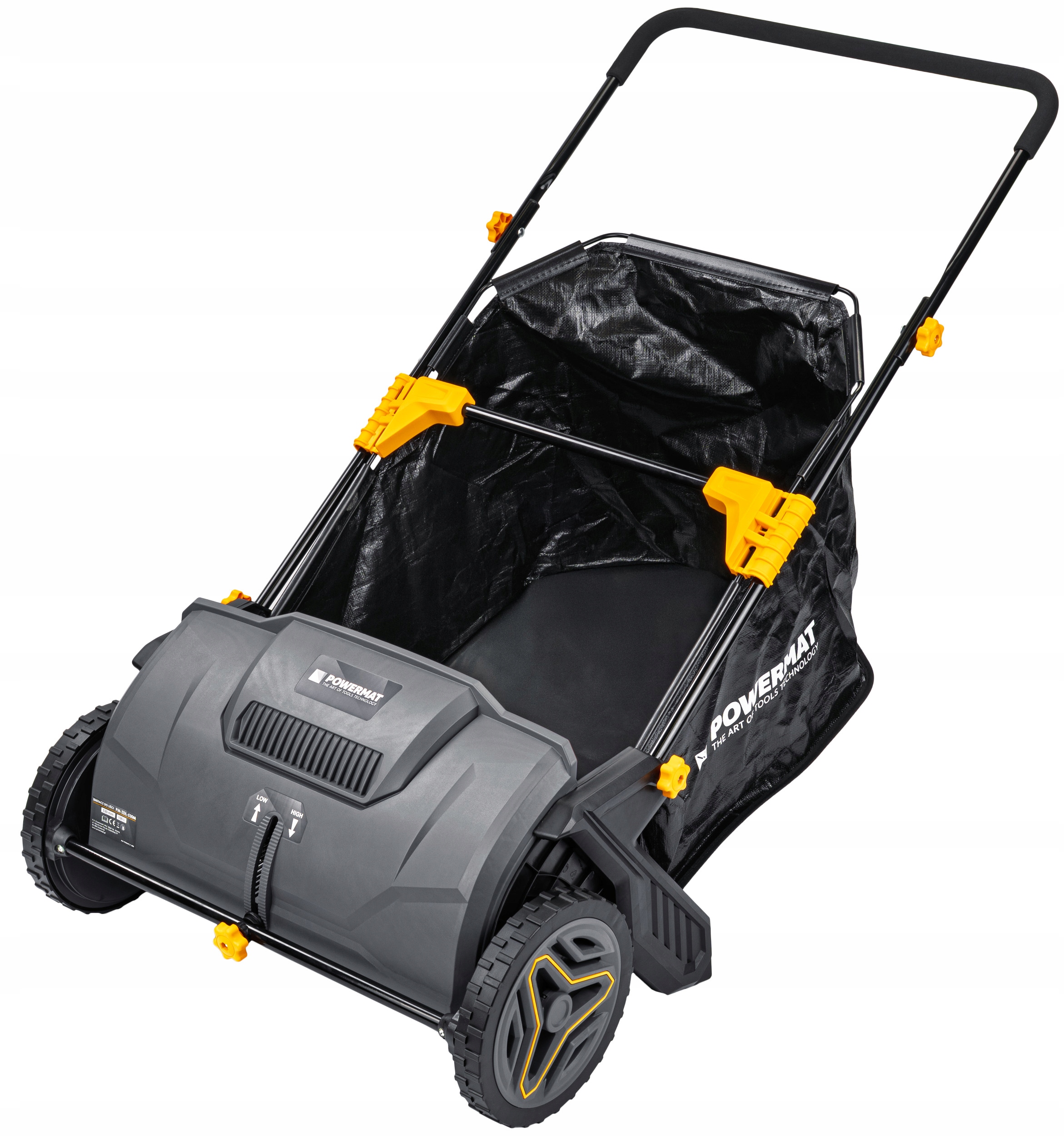 Zbieracz do liści TRAWY ręczny ZAMIATARKA kosz 100L REGULACJA WYSOKOŚCI