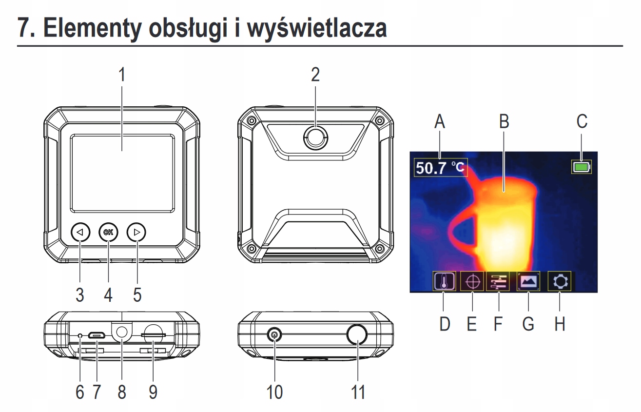 Kamera termowizyjna kieszonkowa -10 do 400 st.C