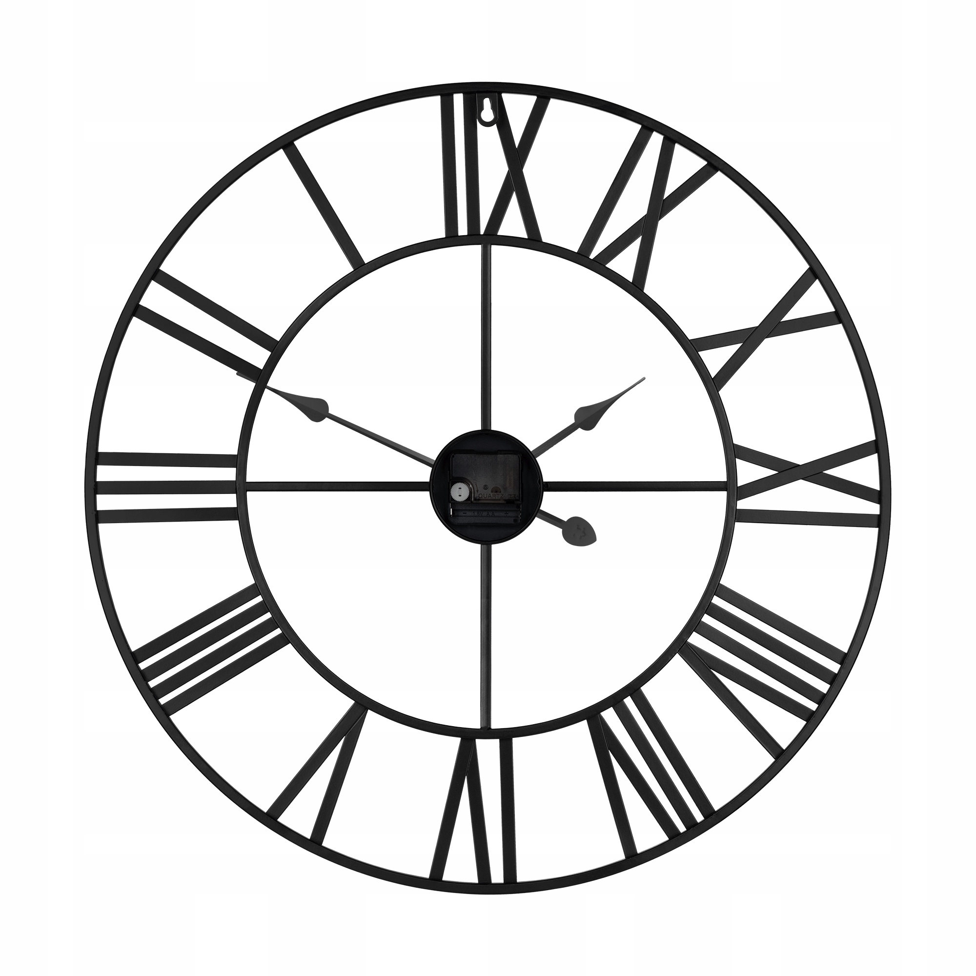 Zegar ścienny DUŻY 60cm ALUMINIOWY CZARNY