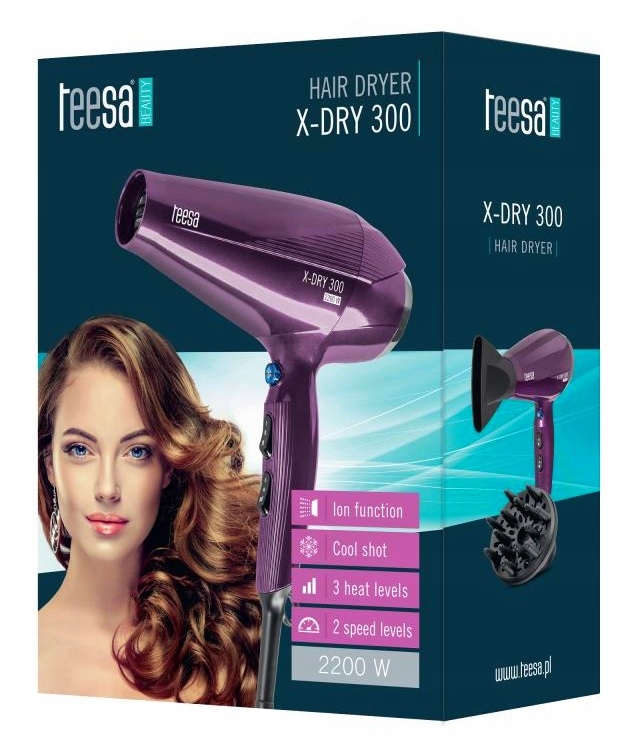 Suszarka do włosów DYFUZOR Teesa 2200W 2 prędkości 3 temperatury JONIZACJA