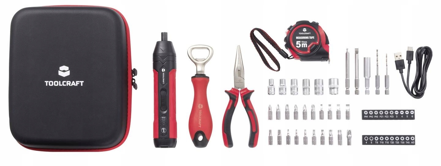 KALENDARZ ADWENTOWY narzędzia TOOLCRAFT 39elementów WKRĘTARKA AKUMULATOROWA